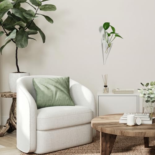 Image of Healeved Transparent Circular Cone Glass Vase, Wall Mounted Plant Propagation Station, Ideal Mother's Day Gift, 20.50 cm (H) x 9.00 cm (Diameter)