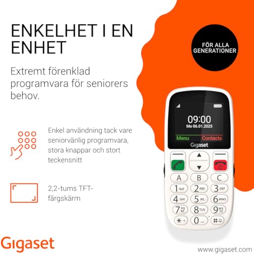 Gigaset GL395 Téléphone portable Touche SOS protégé contre les projections deau protégé contre la poussière - vue 5