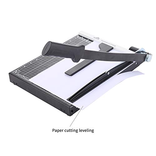 ISDIR Paper Cutter Guillotine, Paper Cutter and Trimmer with Dual Paper Guide Bars, Heavy Duty Metal Base Trimmer for Home, Office, 12 Sheets Capacity, A4 Size, 12 Inch Cut Length (Black) - Thumbnail 3