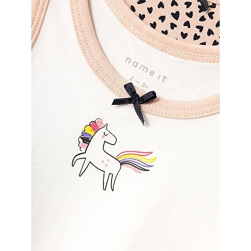 NAME IT Baby-Mädchen NMFTANK TOP Evening Sand Hearts NOOS Unterhemden, 86