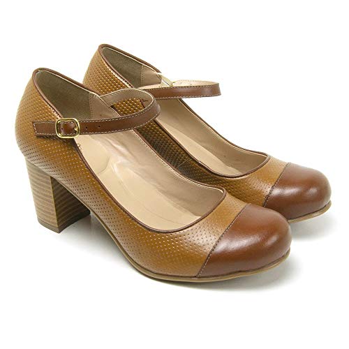 Sapato Boneca Casual em Couro Feminino Miuzzi Marrom