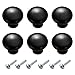 ZOLISCHE 6 Pomolo per Mobile Rotondo Pomelli per Armadietto Pomelli per Cassetti Maniglia per Armadietto Pomoli in Acciaio Decorativi Manopole per Mobili da Cucina con Viti per Porta, Credenza (Nero)