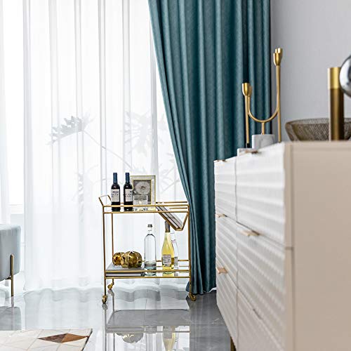 Blue Blackout Curtains Thicken Velvet Curtain Pencil Pleat Geometric Opaque Curtains for Livingroom Bedroom Kids Room Window Treatments,W170xL140cm*1 piece - Image 8