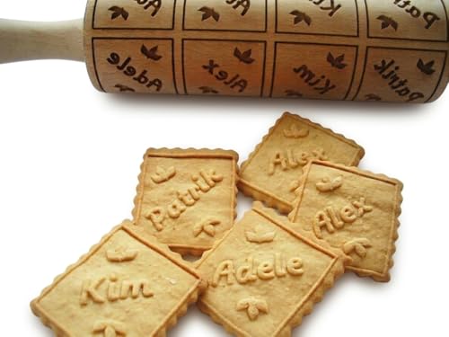 Personalized Wooden Embossing Rolling Pin for Cookies
