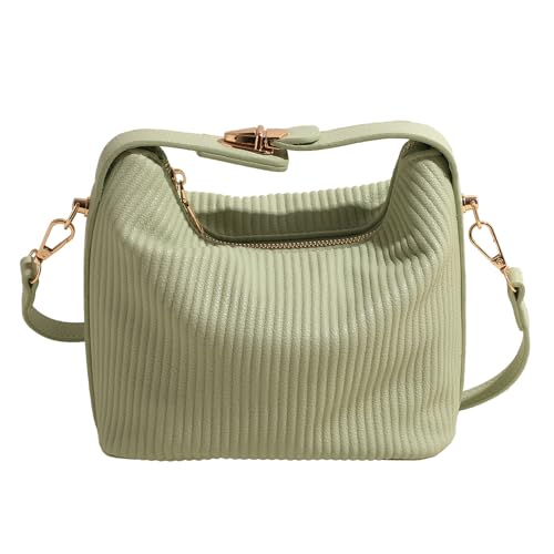 Sac à main à bandoulière vert plissé Morain en cuir synthétique