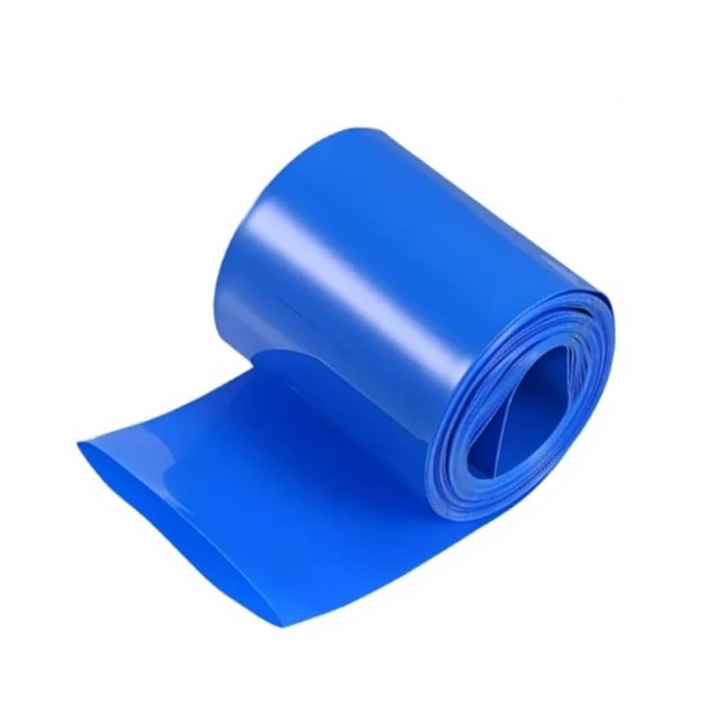 Rurki termokurczliwe z PVC, Rurka termokurczliwa PVC czarno-niebieska, 20-500mmx1/2/5m, folia ochronna do skrzynek