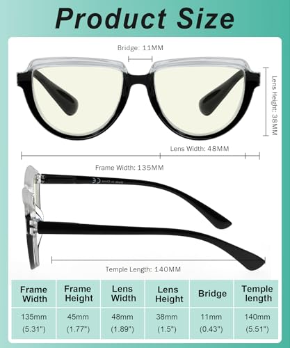 Image of Eyekepper 12 Pack Blue Light Blocking Reading Glasses Half Moon Computer Readers Women +0.50