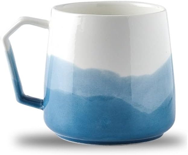 280ml 400ml Ceramic Mug Milk Coffee Cup With Handle Tea Wooden Pallet Set(D)