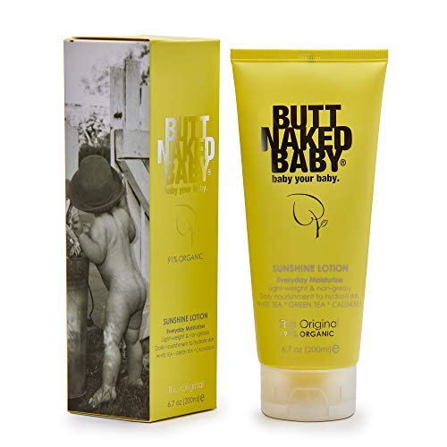 Butt Naked Baby Organic Sunshine Lotion | Everyday Moisturizer | Lightweight, Non-Greasy | Normal-to-Dry Skin | Aloe, Sh