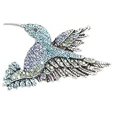 MUCKLILY Broche Aleación Resistente al Óxido para Mujer Gemas de Imitación de Colibrí Diseño Elegante y Decorativo para Ropa y Fiestas