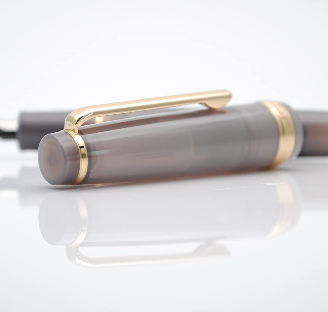 JINHAO 82 Celluloid Fountain Pen Acrylic Ink Pen with Ink Converter (Fine Nib, Gold Clip-Volcano Gray) - Image 3
