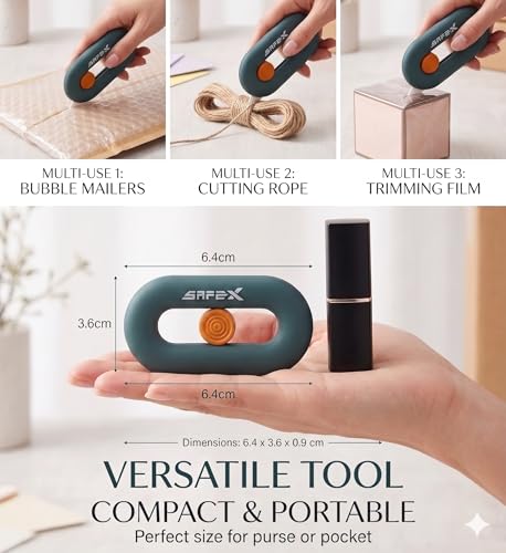 Image of Ceramic Box Cutter, Box Cutter Retractable, Package Opener Box Opener, Safety, Magnetic, Mini, Cute, Pink, Small for Daily Online Shopping /Kitchen /Office /Beauty Gift Unpacking