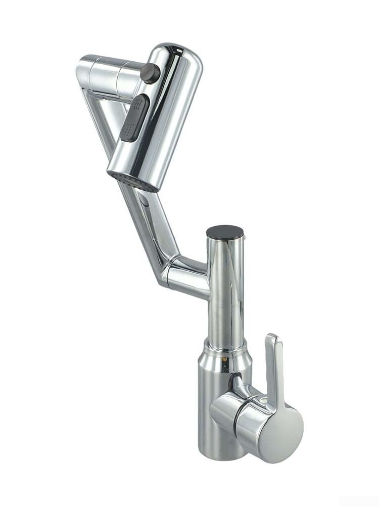 Mitigeur de lavabo corps en laiton et affichage LED argent