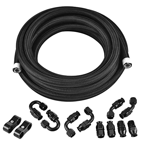 EVIL ENERGY 8AN PTFE Fuel Line Kit AN8 E85 Nylon Braided Fuel Hose 16FT(0.394Inch ID)
