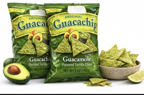 Original Guacachip Guacamole Flavored Tortilla Chips 5 Fl oz. (Pack of 2) Guaca