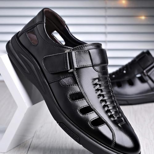 Sandalias de pescador de aspecto de cuero para hombre con diseño transpirable y correa ajustable 3