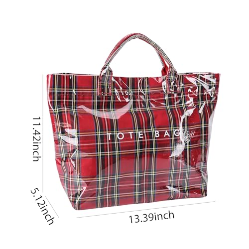 Image of Lushandy PVC Tote Bag for Women Jelly Beach Bag Top Handle Hobo Handbag