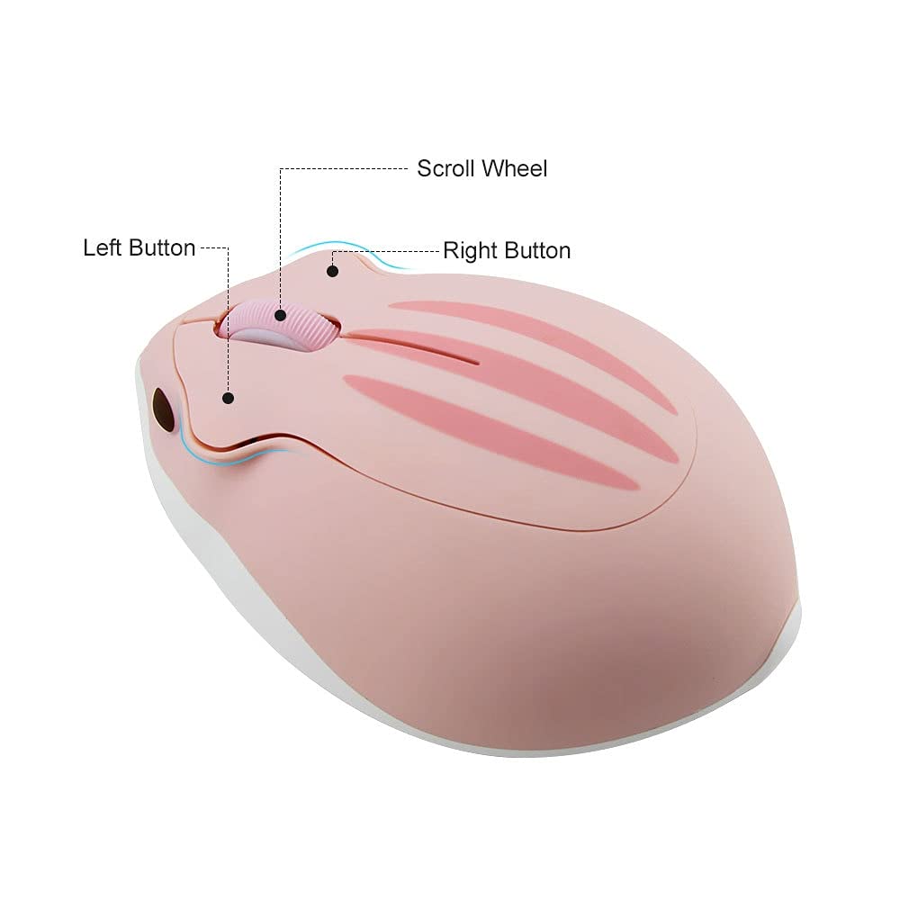 Urocza bezprzewodowa mysz kreskówkowa USB optyczna mysz do laptopa mini laptop różowy chomik design myszy macbook niebieski
