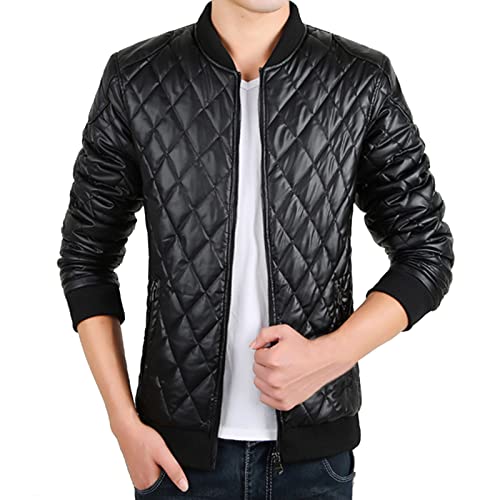 Manteaux de chef pour hommes veste en cuir noir XXL hiver vêtement chaud uni