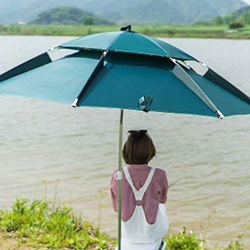 Sombrilla de pesca de 2.2m con vinilo protector solar sombrilla plegable doble 4