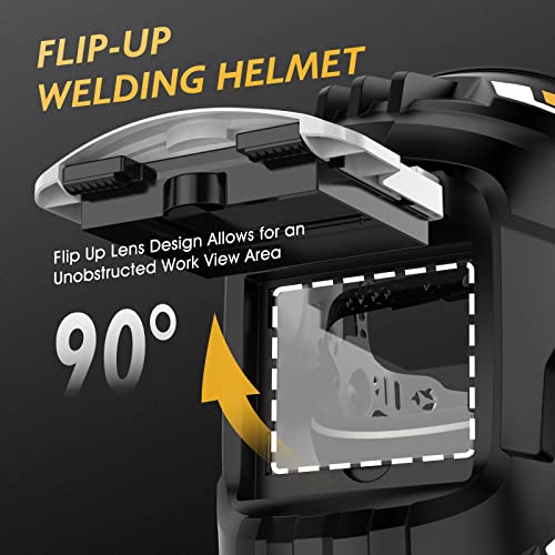 Image of TOOLIOM Flip Front Welding Helmet Welding Mask with Flip Up Lens Welding Hood Shade-10 Black Welder Helmet for Stick MIG TIG