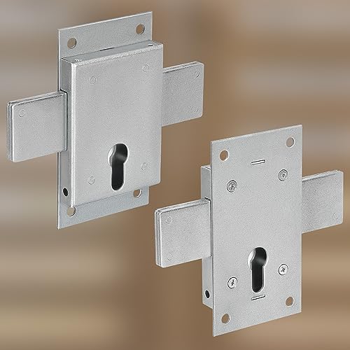 KOTARBAU® Kastenriegelschloss 160mm für Profilzylinder Kastenschloss Aufschraubschloss Zusatzschloss Türschloss Riegelschloss Garagenschloss Verzinkt