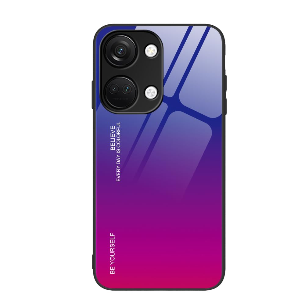 Dedux Custodia Cover per OnePlus Nord CE 3 Lite 5G, Custodia in Vetro Temperato Cielo Stellato + Morbida Protettivo TPU Case Cover. Chiaro di Luna