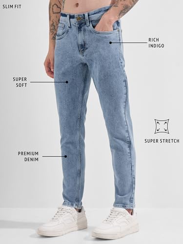 Image of Highlander Men Men's Straight Relaxed Fit Jeans | Stretchable | Everyday Comfort & Style| Jeans for Man|Premium Cotton Blend