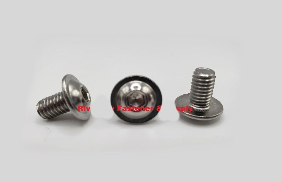 (5) M6-1.0x10 Stainless Flange Button Head Allen Cap Screws M6x1.0x10mm Screw Model-RX-11959
