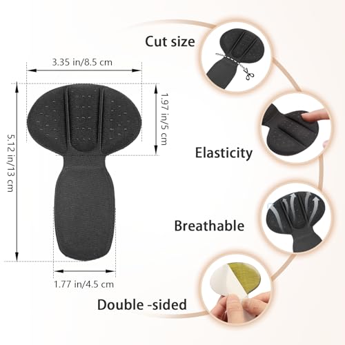 Image of Back of Heel Cushion Pads, 4Pcs Mesh Adhesive Heel Grips Inserts for Boots, Loose Shoes Too Big, Reusable Heel Guards Liners for Women Men, Anti Blister Shoe Liners Heel Protectors