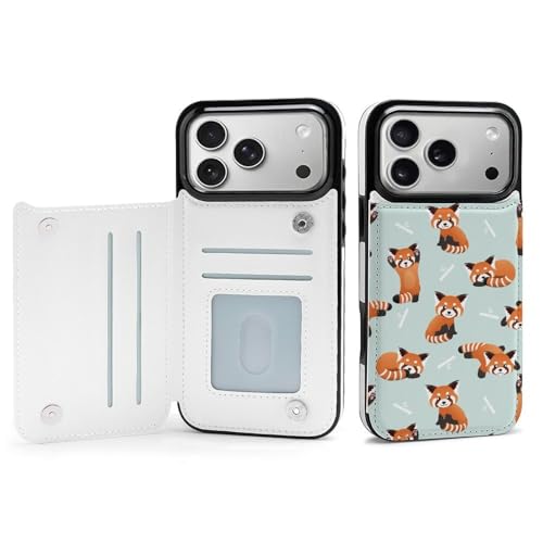 IPhone17 用 ケース 手帳型 かわいい レッサーパンダ iPhone 17 Pro Max 用ケース アイフォン17用ケース PUレザー スマホケース カード収納 スタンド機能 おしゃれ 人気 財布型 ワイヤレス充電対応