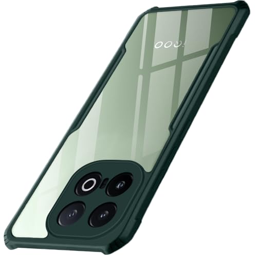 Image of TheGiftKart Shockproof Crystal Clear Back Cover Case for iQOO 13 5G | 360 Degree Protection | Protective Design | Transparent Back Cover Case for iQOO 13 5G (PC & TPU, Green Bumper)