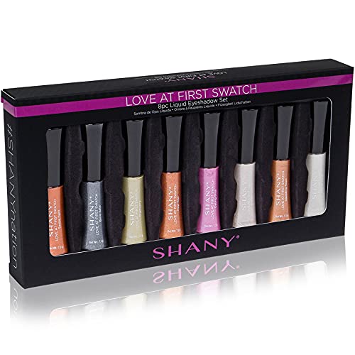 Shany Love At First Swatch Liquid Eyeshadow Set - 8-Piece Long-Lasting Cream Metallic, Shimmer And Glitter Eye Shadow Makeup Kit #TOP7