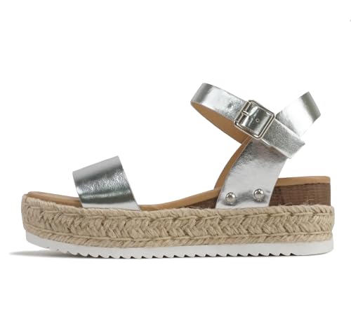 Image of Soda CLIP ~ Women Open Toe Ankle Strap Platform Espadrille Sandal