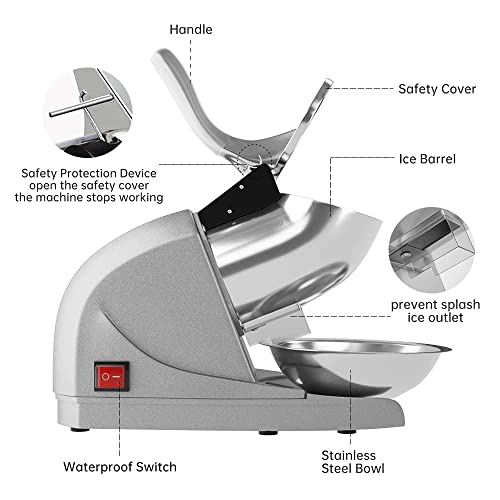 Electric-Ice-Crusher-Machine-with-Three-Baldes-Gola-Making-Machine-for-Home-Autocut-Sensor-Machine-300-Watts-Ice-Machine-Use-in-Homes-CafesHotels-Restaurants-Stainless-Steel