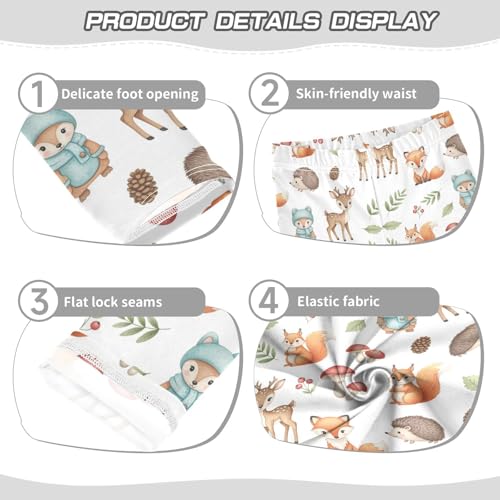 Girls Leggings Size 4T Deer Fox Fall Yoga Stretchy Pants Comfortable Girl Clothes for School Dance3