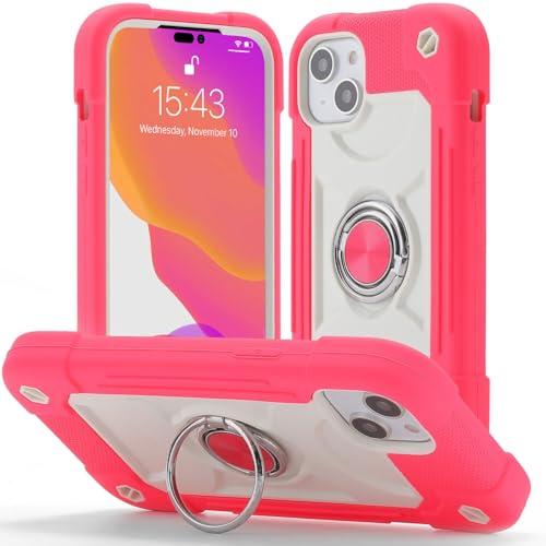 Coque antichoc iPhone 15 Pro Max silicone rose vif rigide