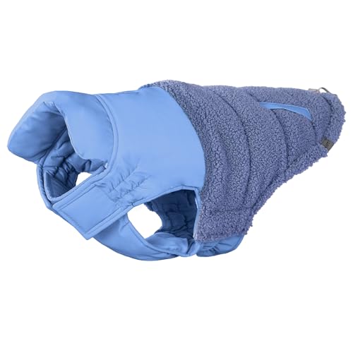 SGSPET Hunde-Wintermantel, Warmes Polsterfleece, Weste mit Geschirr, Wasser-Winddicht, reflektierend, bequem, verstellbar, für kleine/mittel Hunde (Blau, XS(Chest 32cm))