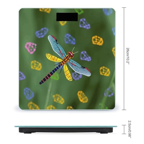 Báscula digital Colorful Dragonfly para baño con vidrio templado miniatura 2