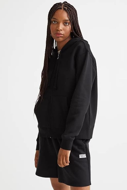 Image of Women's Hoodie for Casual Winter Wear Cotton Warm Zipper Jacket Hooded Neck Hoody