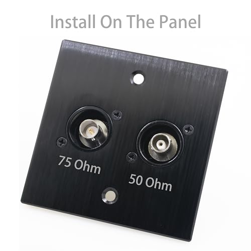 Conector de panel BNC D-Type 75 Ohm Negro miniatura 3