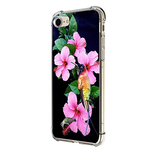 Coque iPhone SE anti-rayures motif colibri roses - Fini les rayures sur votre téléphone