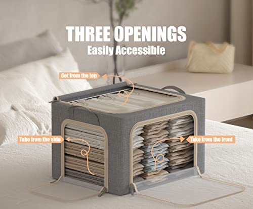 Furnhome 3 Openings Clothes Storage Bins with Metal Frame の商品画像 3