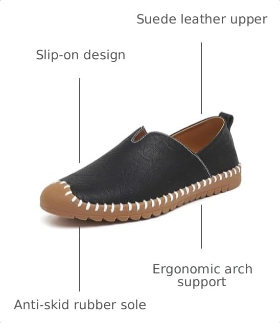 Image of Men's Genuine Leather Loafer Shoes Slip On Soft Walking Driving Shoes