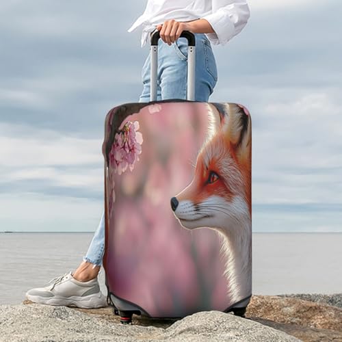 The Fox of Spring Durable Luggage Cover Suitcase Protector Anti-Scratch Luggage Cover Fits 18-32inch Luggage, Black, L3