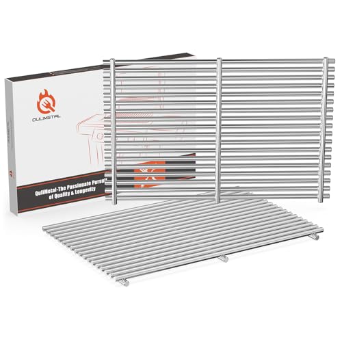 QuliMetal 18.75" 9MM Grill Grates for Weber Genesis II, Grill Parts for Weber Genesis II LX 300 Series, Genesis II E&S 310 315 320 325 340, Replacement Parts for Weber 66095, 304 Stainless Steel