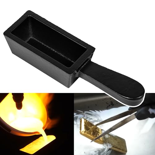 CTcar Molde de lingote de hierro fundido para lingotes de oro de 25 onzas, pan de hierro fundido, ideal para fundir, fundir, fundir, terminar oro, plata, cobre, aluminio, latón, metales preciosos