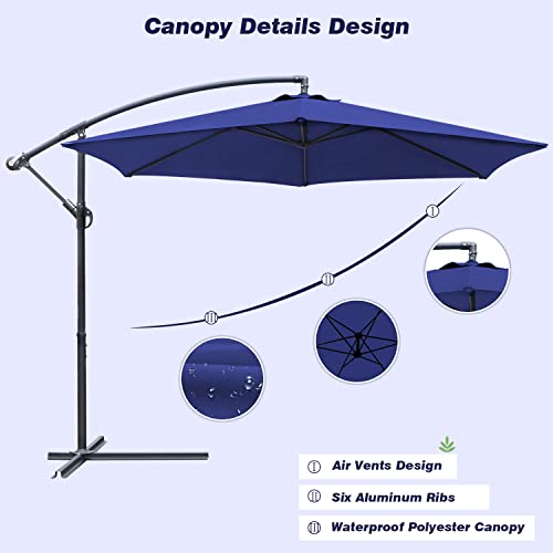 image for Greesum Offset Umbrella 10FT Cantilever Patio Hanging Umbrella Outdoor