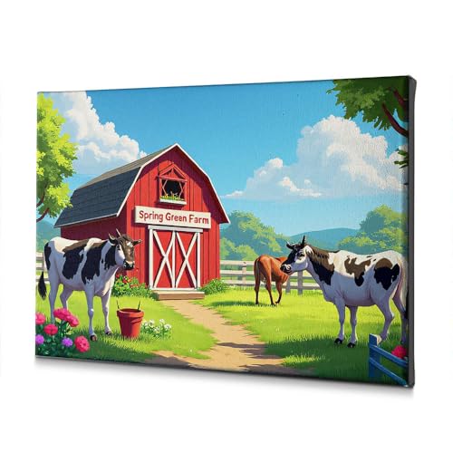 Toile vaches déco printanière pour réveiller les murs du salon