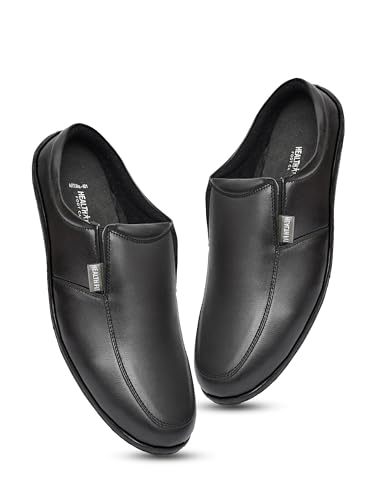 Image of HEALTH FIT Men's Pu Brown Open-Back Diabetic & Orthopedic Footwear HF401BL
